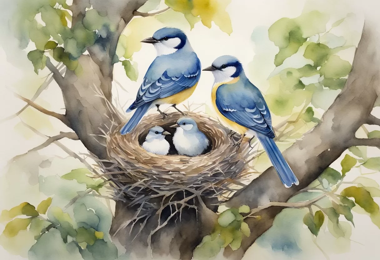 Bird Parents in Action: Feeding Chicks and Guarding Nests with Precision and Care